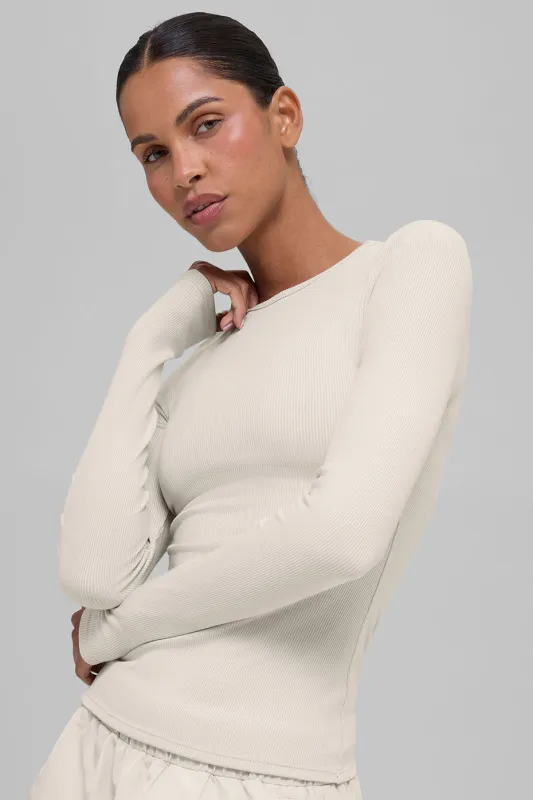 Ribbed Modal Long Sleeve - Bone made by Alo Yoga