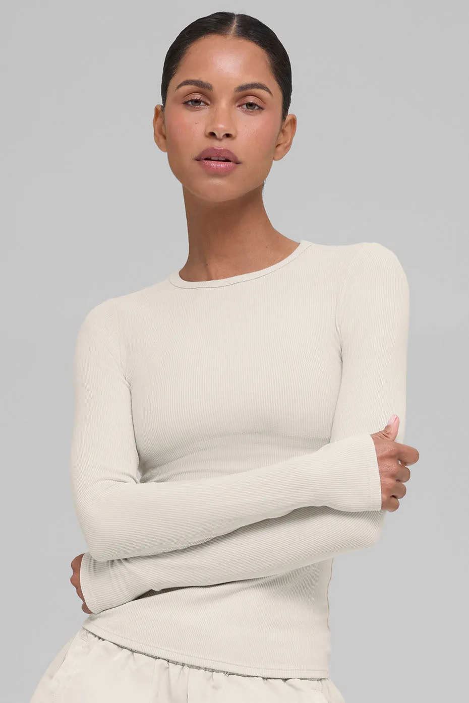 Ribbed Modal Long Sleeve - Bone sold by Alo Yoga product image thumbnail 3