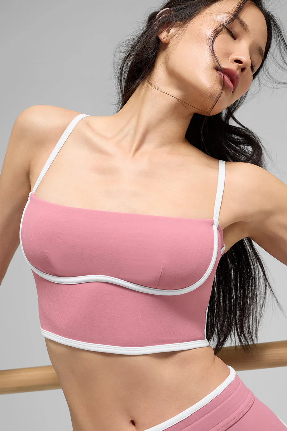 Airbrush Streamlined Bra Tank - Pink Wild Rose/White sold by Alo Yoga product image thumbnail 4