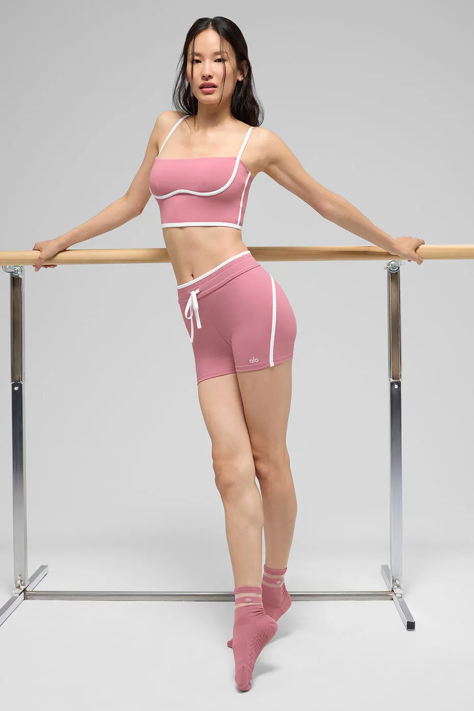 Airbrush Streamlined Bra Tank - Pink Wild Rose/White sold by Alo Yoga product image thumbnail 5