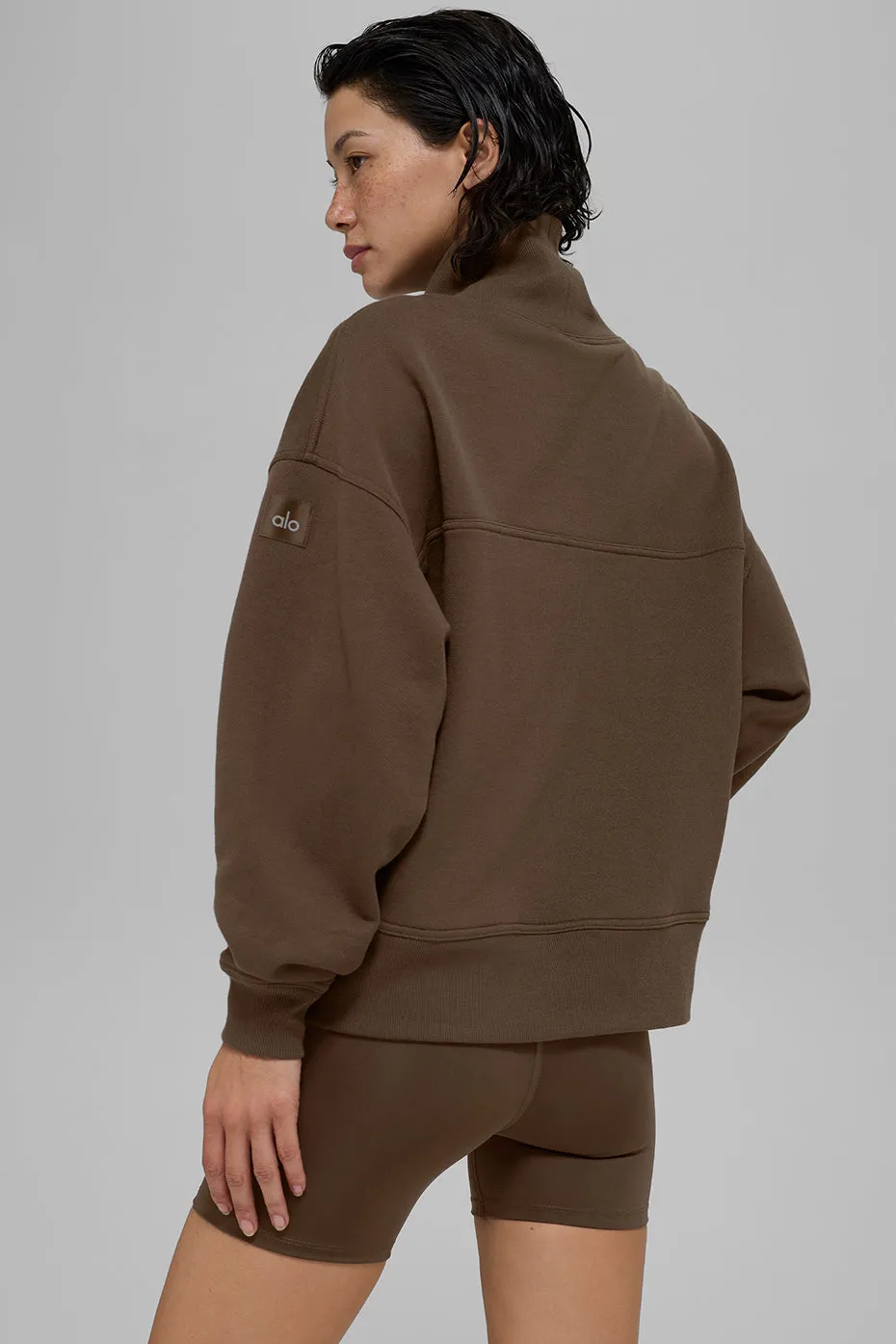 Hazy Mock Neck Pullover - Espresso sold by Alo Yoga product image thumbnail 4