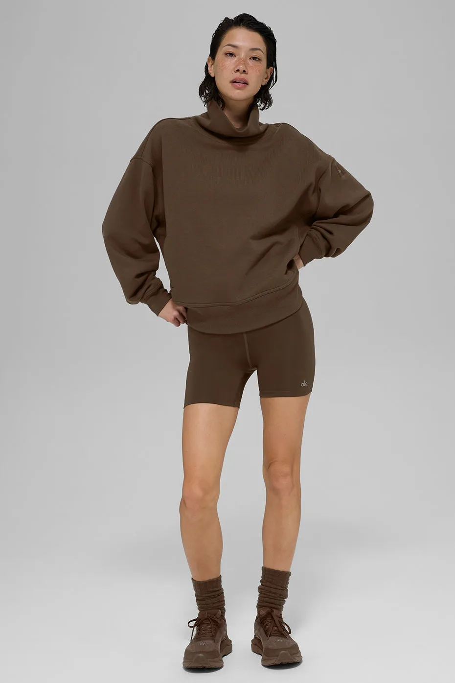 Hazy Mock Neck Pullover - Espresso sold by Alo Yoga product image thumbnail 5