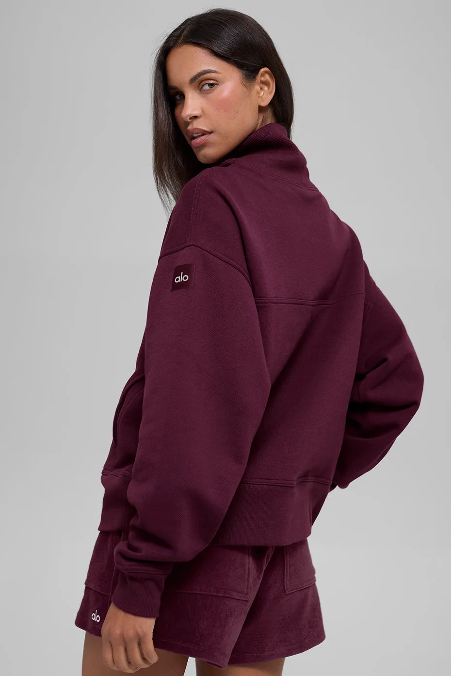 Hazy Mock Neck Pullover - Burgundy sold by Alo Yoga product image thumbnail 2
