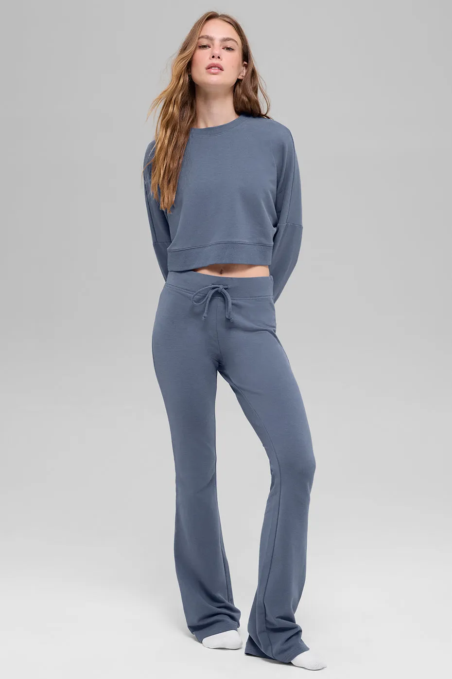 Cropped Sway Crew Neck Pullover - Bluestone sold by Alo Yoga product image thumbnail 5