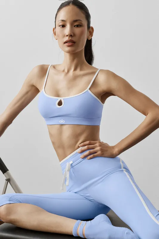Airbrush Race Pace Bra - Light Provence Blue/White made by Alo Yoga