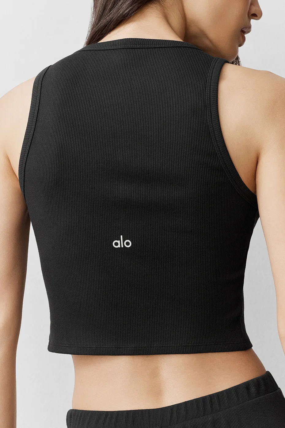 Ribbed Modal Henley Tank - Black sold by Alo Yoga product image thumbnail 3