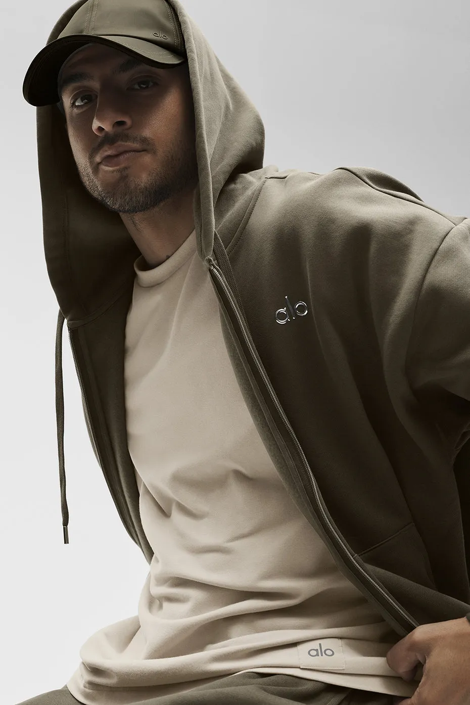 Accolade Full Zip Hoodie - Olive Tree sold by Alo Yoga product image thumbnail 3