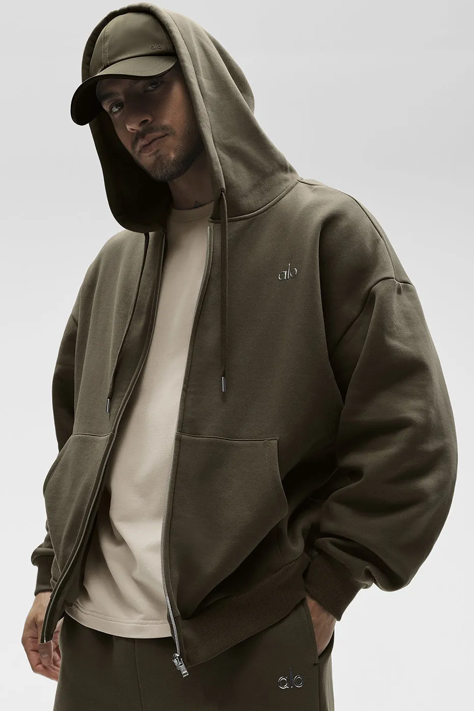 Accolade Full Zip Hoodie - Olive Tree sold by Alo Yoga product image thumbnail 5