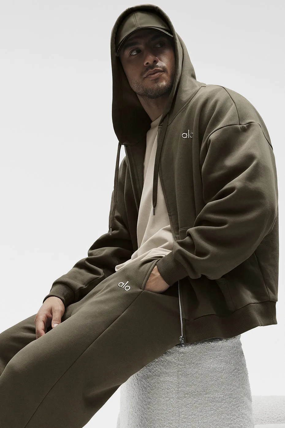 Accolade Full Zip Hoodie - Olive Tree sold by Alo Yoga product image thumbnail 4
