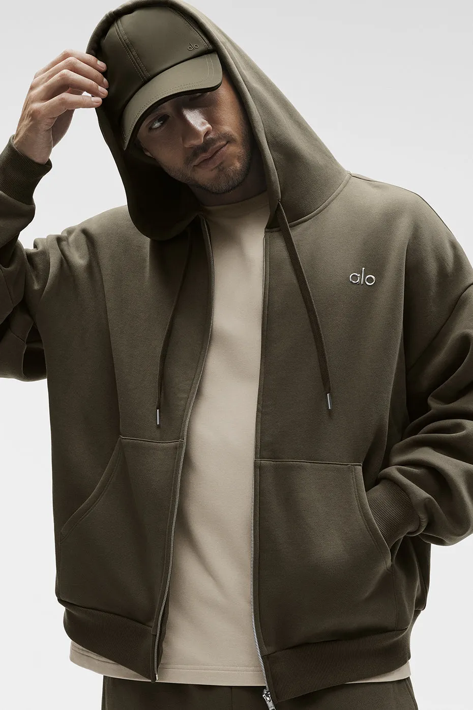 Accolade Full Zip Hoodie - Olive Tree sold by Alo Yoga