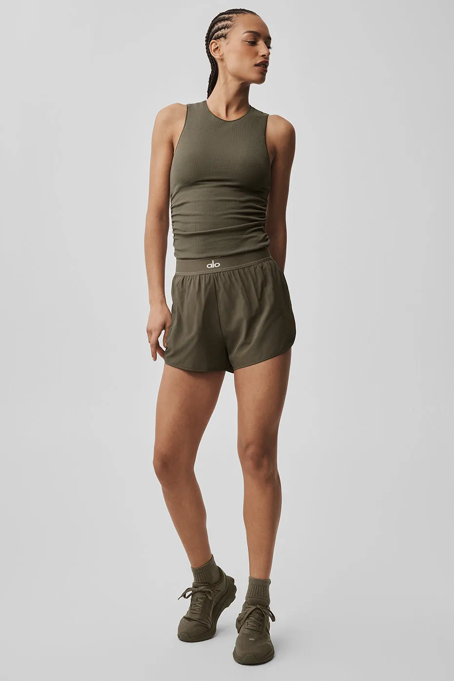 Ribbed En Pointe Tank - Olive Tree sold by Alo Yoga product image thumbnail 5