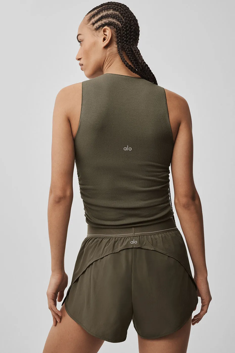 Ribbed En Pointe Tank - Olive Tree sold by Alo Yoga product image thumbnail 2
