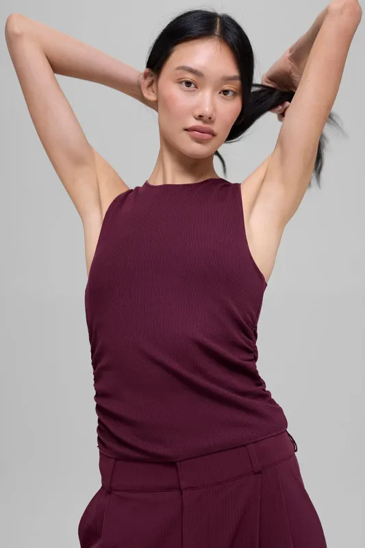 Ribbed En Pointe Tank - Burgundy made by Alo Yoga