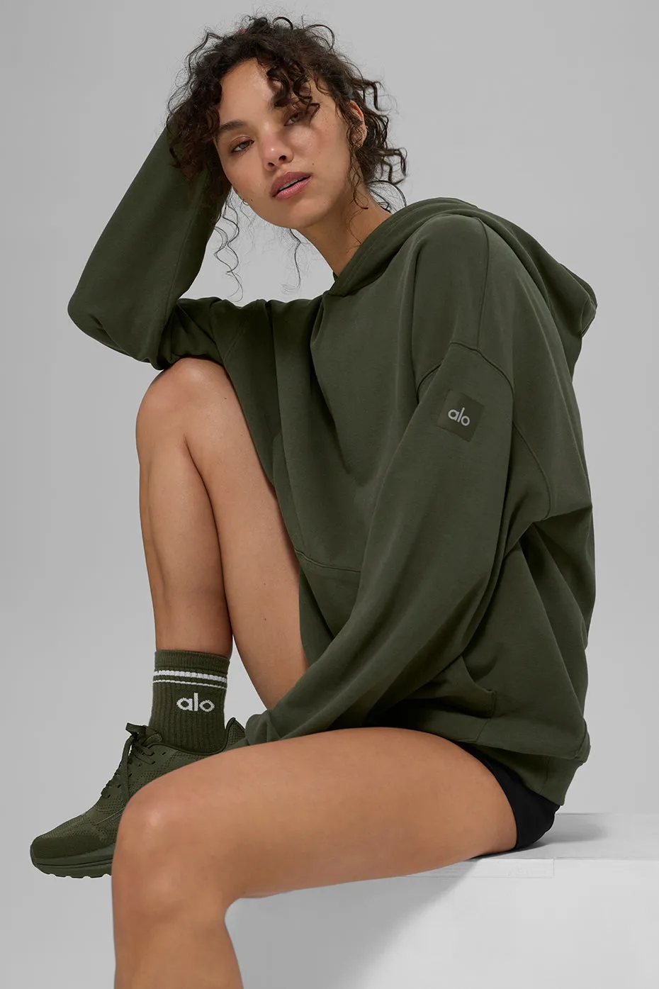 Double Take Hoodie - Green Olive sold by Alo Yoga product image thumbnail 4