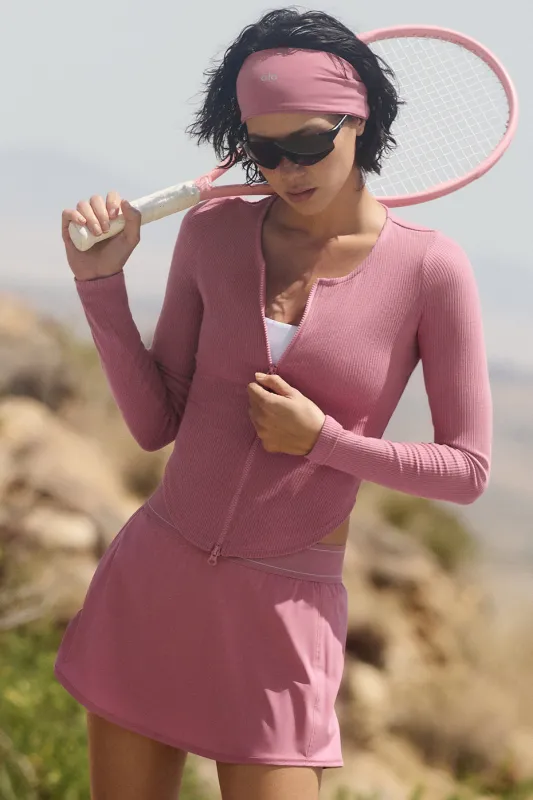 Ribbed Stardust Long Sleeve - Pink Wild Rose made by Alo Yoga