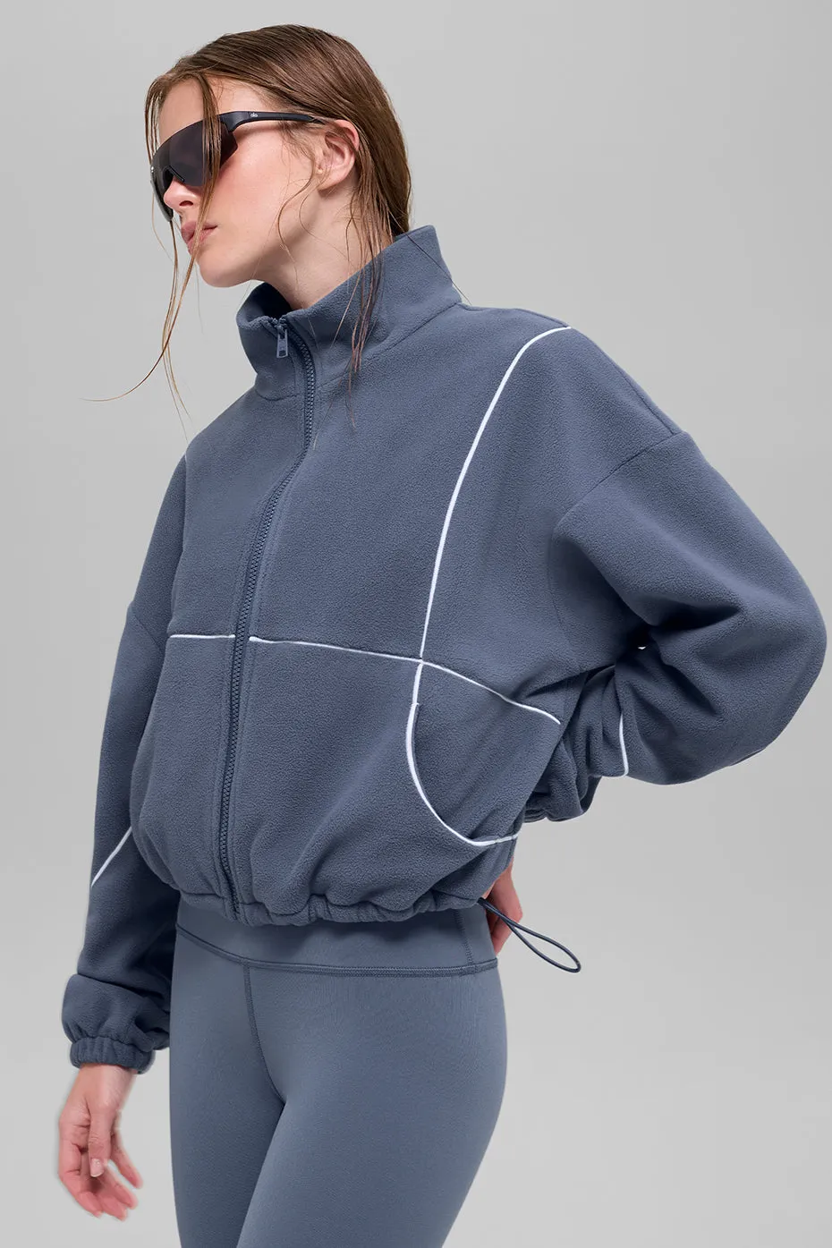 Polar Fleece Game Time Full Zip Jacket - Bluestone/White sold by Alo Yoga product image thumbnail 2
