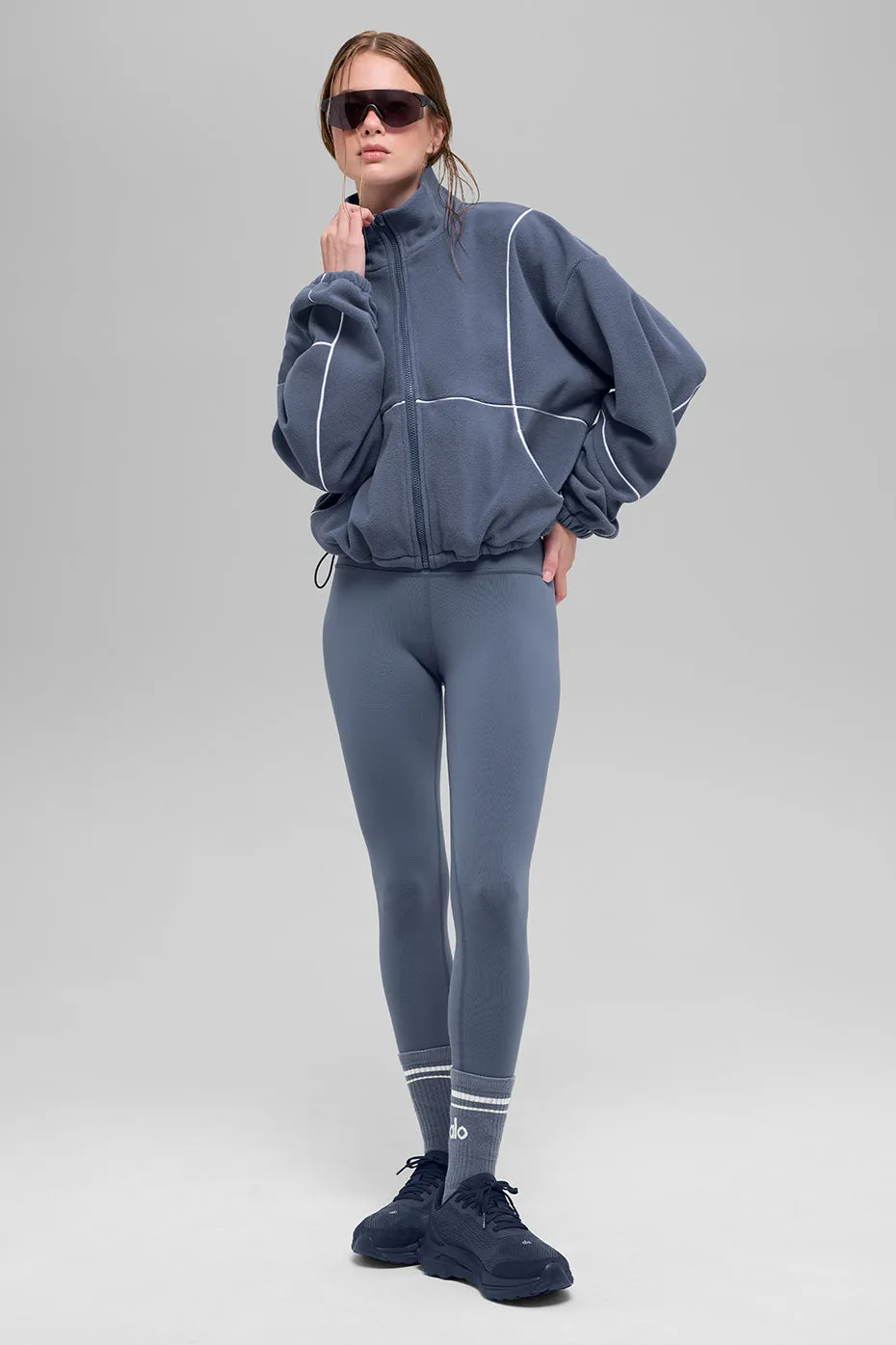 Polar Fleece Game Time Full Zip Jacket - Bluestone/White sold by Alo Yoga product image thumbnail 5
