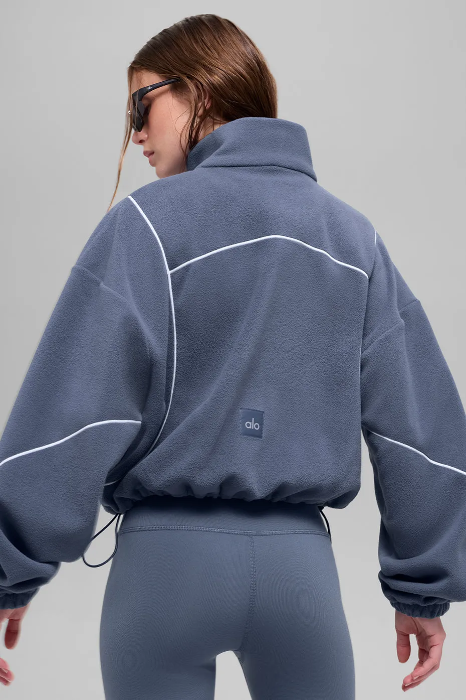 Polar Fleece Game Time Full Zip Jacket - Bluestone/White sold by Alo Yoga product image thumbnail 4