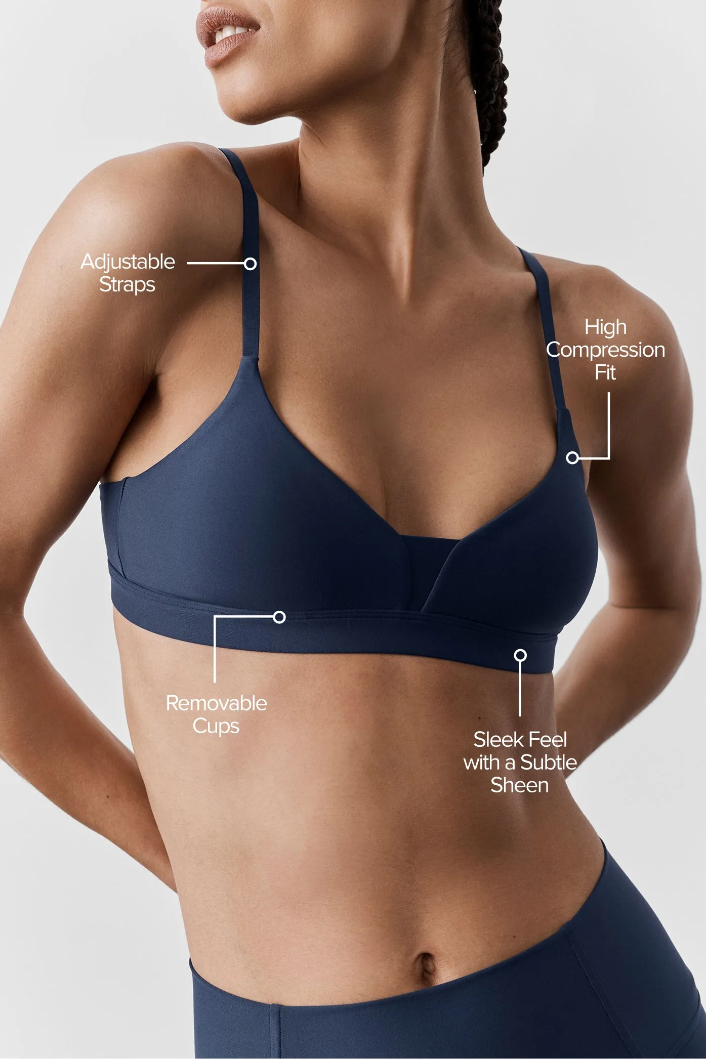 Airlift Fine Line Bra - Navy sold by Alo Yoga product image thumbnail 2