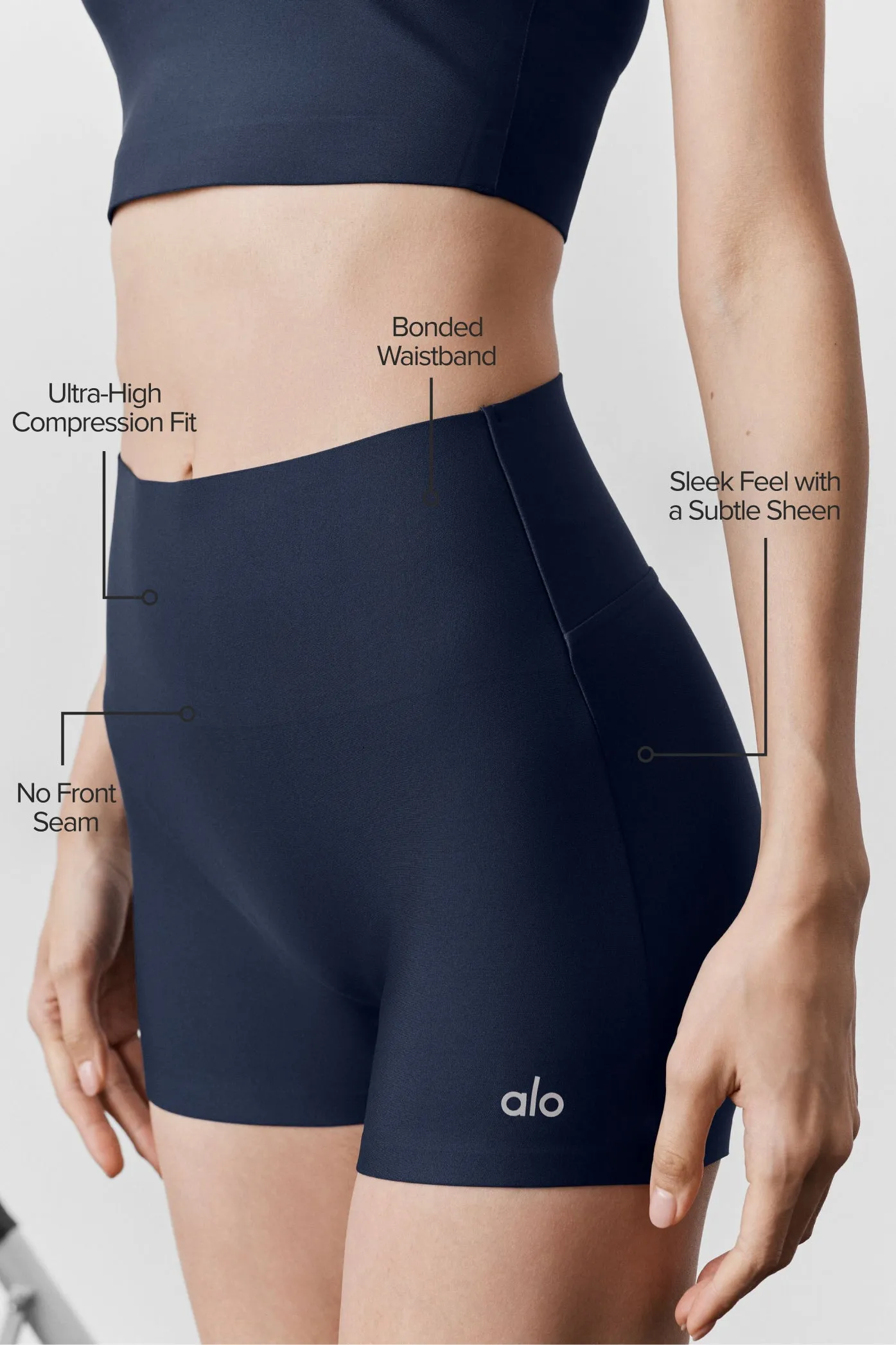 3" Airlift High-Waist Sleek Short - Navy sold by Alo Yoga product image thumbnail 2