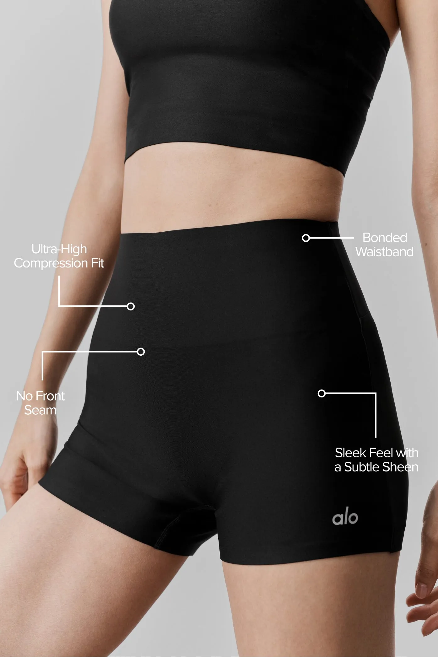 3" Airlift High-Waist Sleek Short - Black sold by Alo Yoga product image thumbnail 2