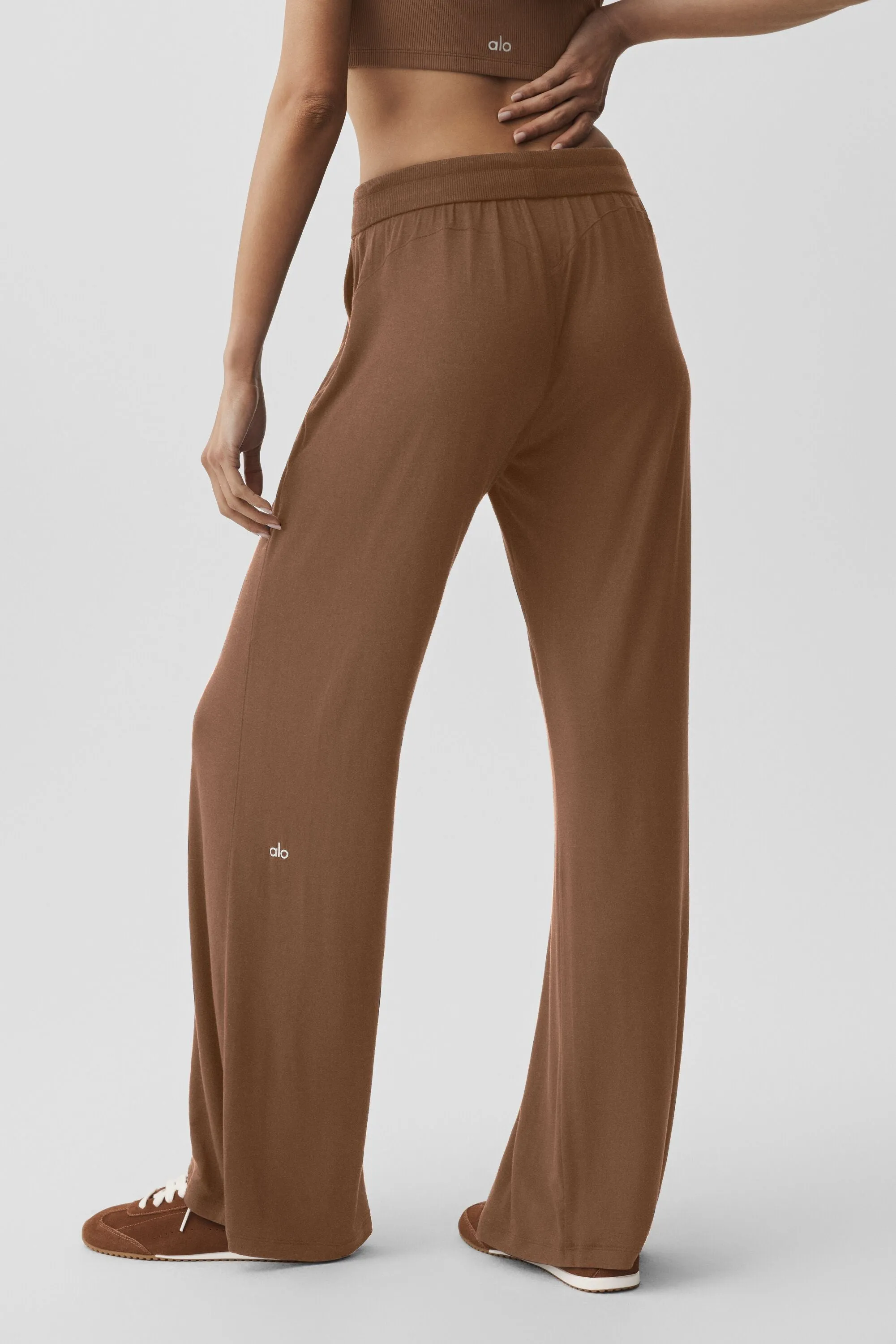 Semi-Sheer Delicate Lounge Flare Pant - Sun Kissed Brown sold by Alo Yoga product image thumbnail 2