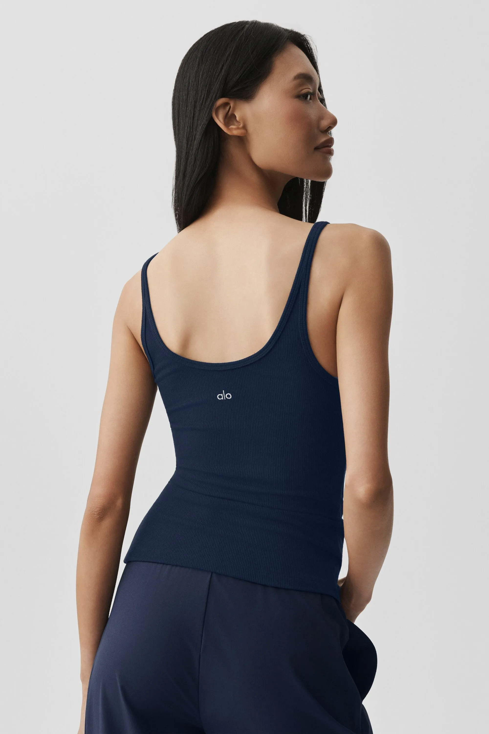 Ribbed Adore Tank - Navy sold by Alo Yoga product image thumbnail 3
