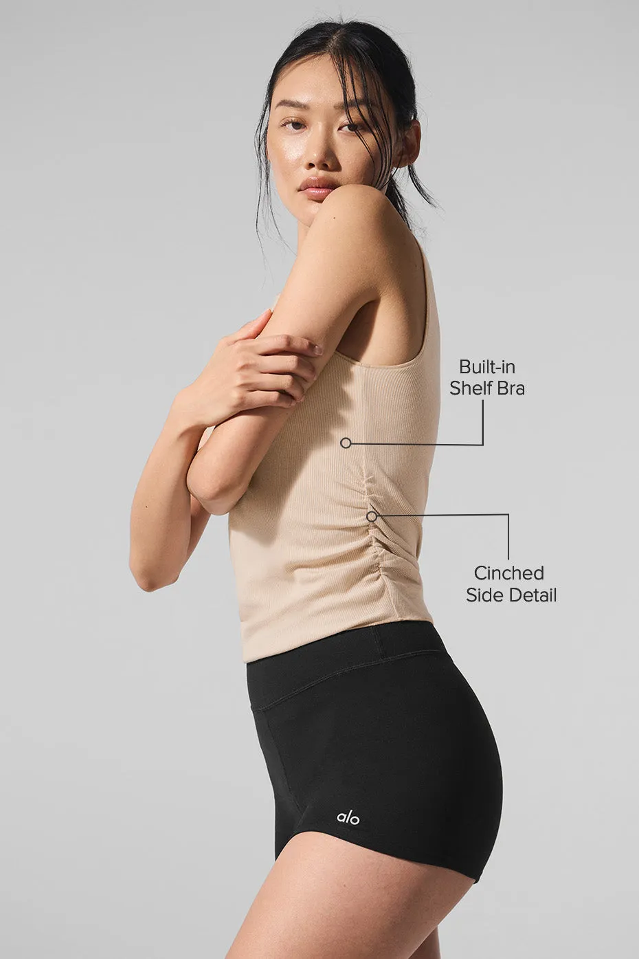 Ribbed En Pointe Tank - Macadamia sold by Alo Yoga product image thumbnail 2
