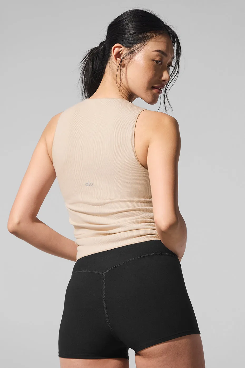 Ribbed En Pointe Tank - Macadamia sold by Alo Yoga product image thumbnail 3
