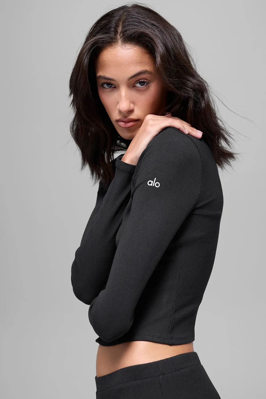 Dreamlight Long Sleeve Top - Black sold by Alo Yoga product image thumbnail 5
