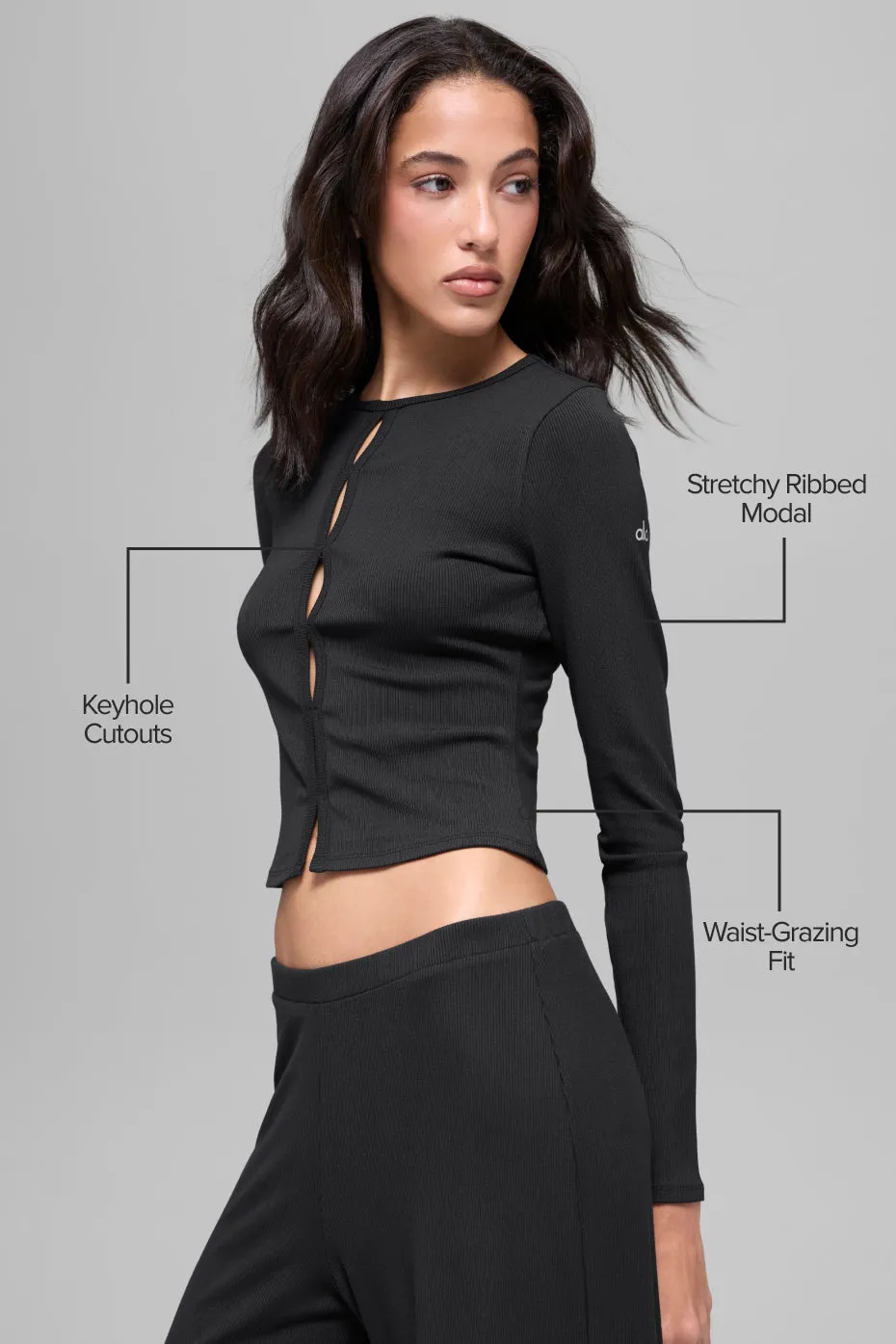 Dreamlight Long Sleeve Top - Black sold by Alo Yoga product image thumbnail 2