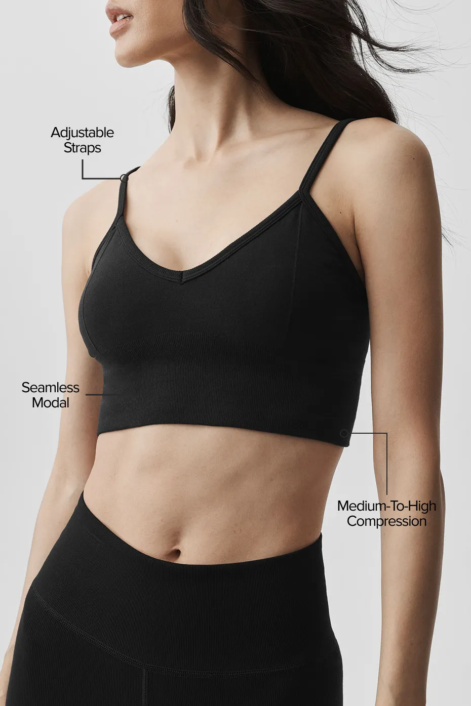 Seamless Modal Ribbed Delight Bralette - Black sold by Alo Yoga product image thumbnail 2