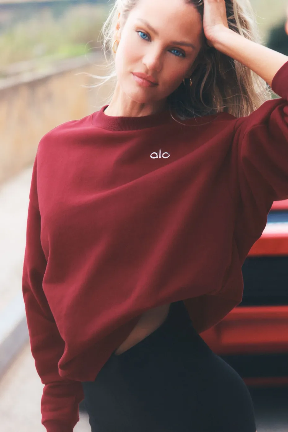 Accolade Crew Neck Pullover - Summer Romance Red sold by Alo Yoga