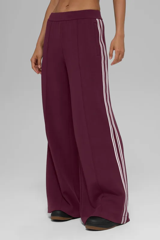 Track Star Wide Leg Pant (Long) - Burgundy made by Alo Yoga