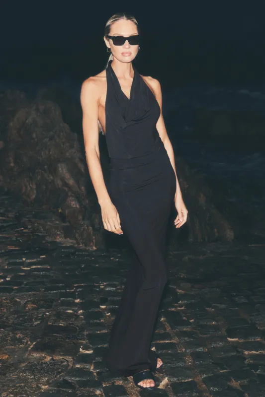 Summer Soiree Halter Maxi Dress - Black made by Alo Yoga