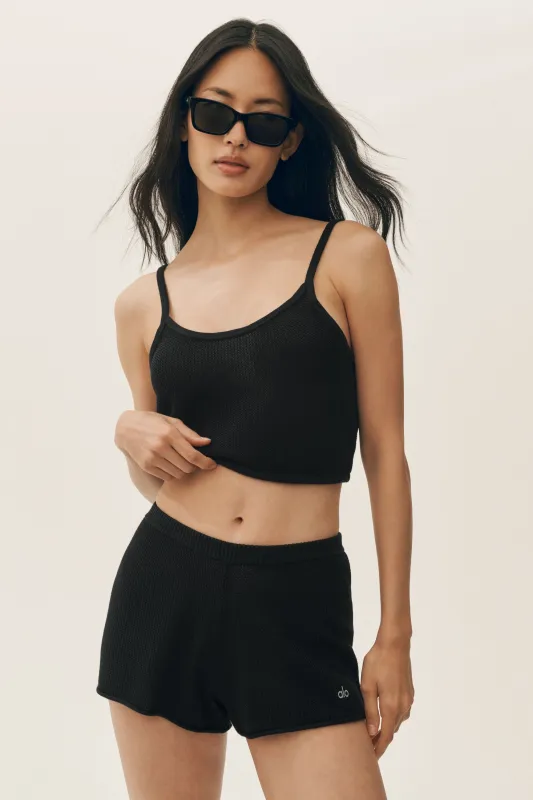 Silk Cashmere Mid-Rise Heatwave Short - Black made by Alo Yoga