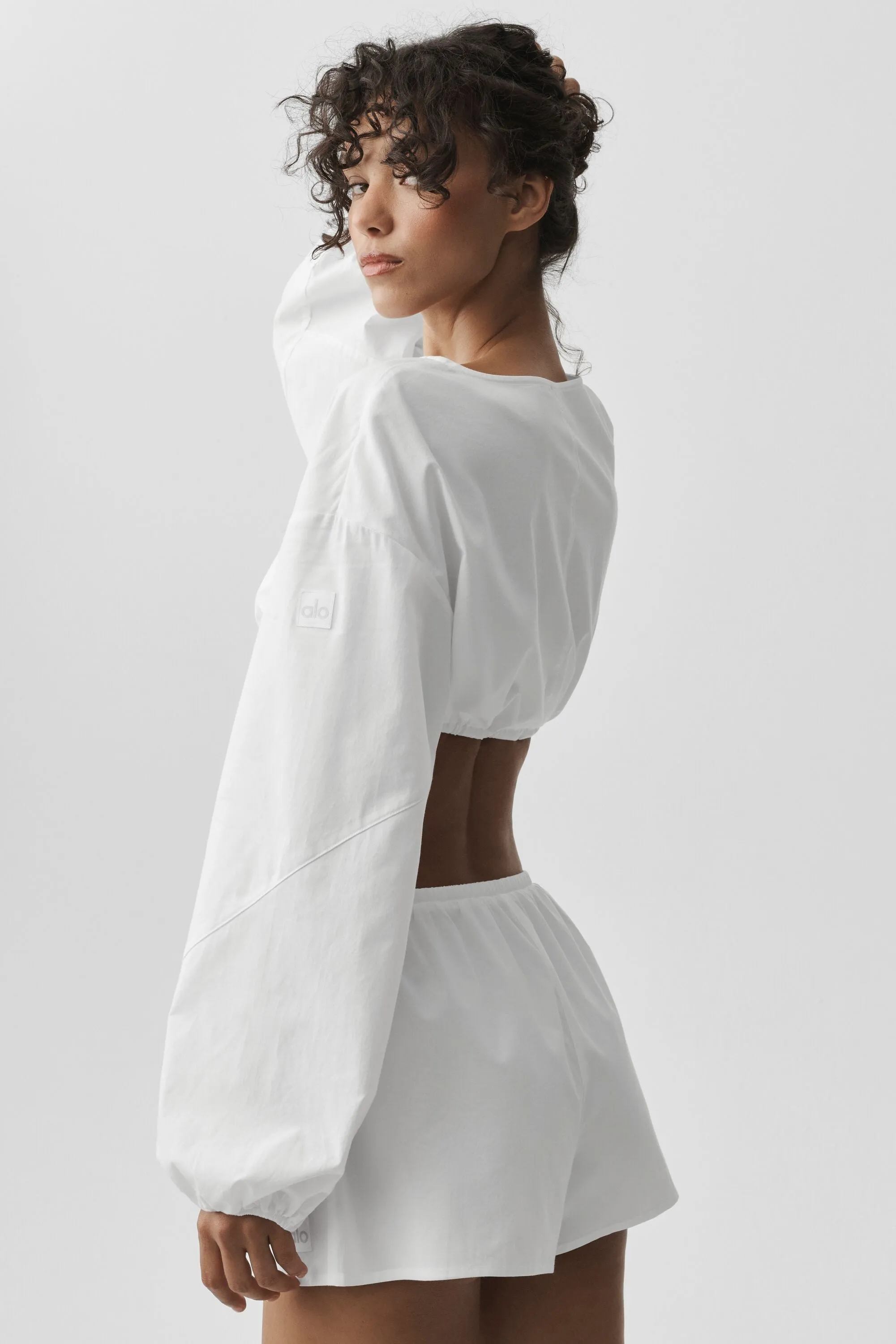 Cotton Cropped Real Deal Long Sleeve - White sold by Alo Yoga product image thumbnail 3