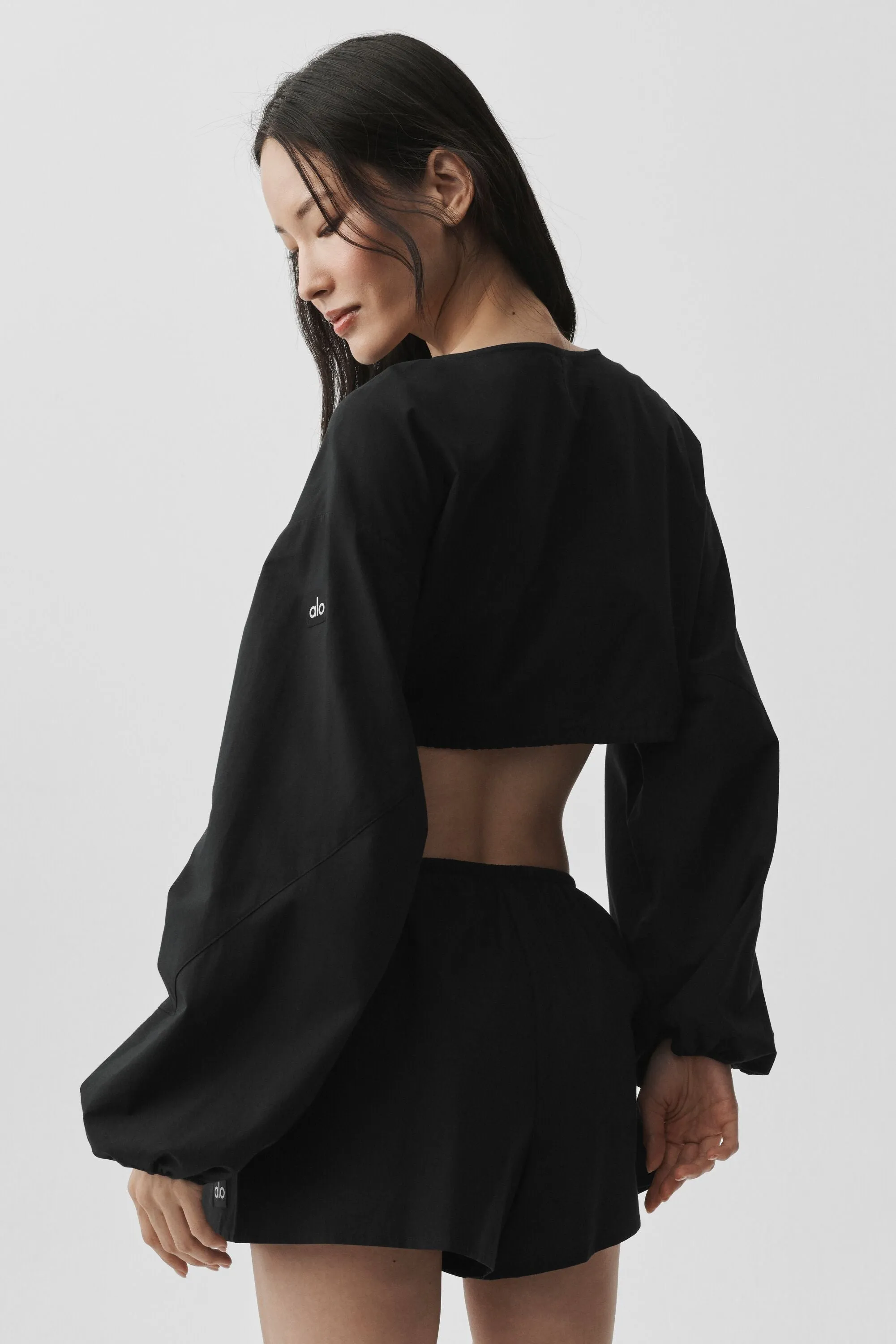 Cotton Cropped Real Deal Long Sleeve - Black sold by Alo Yoga product image thumbnail 3