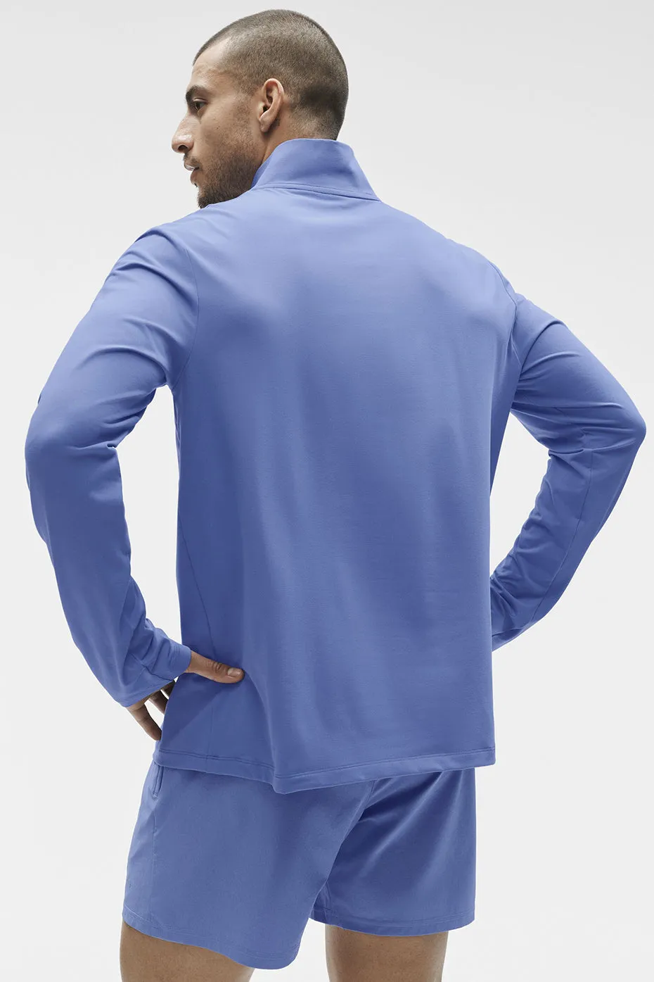 Conquer 1/4 Zip Reform Long Sleeve - Provence Blue sold by Alo Yoga product image thumbnail 2