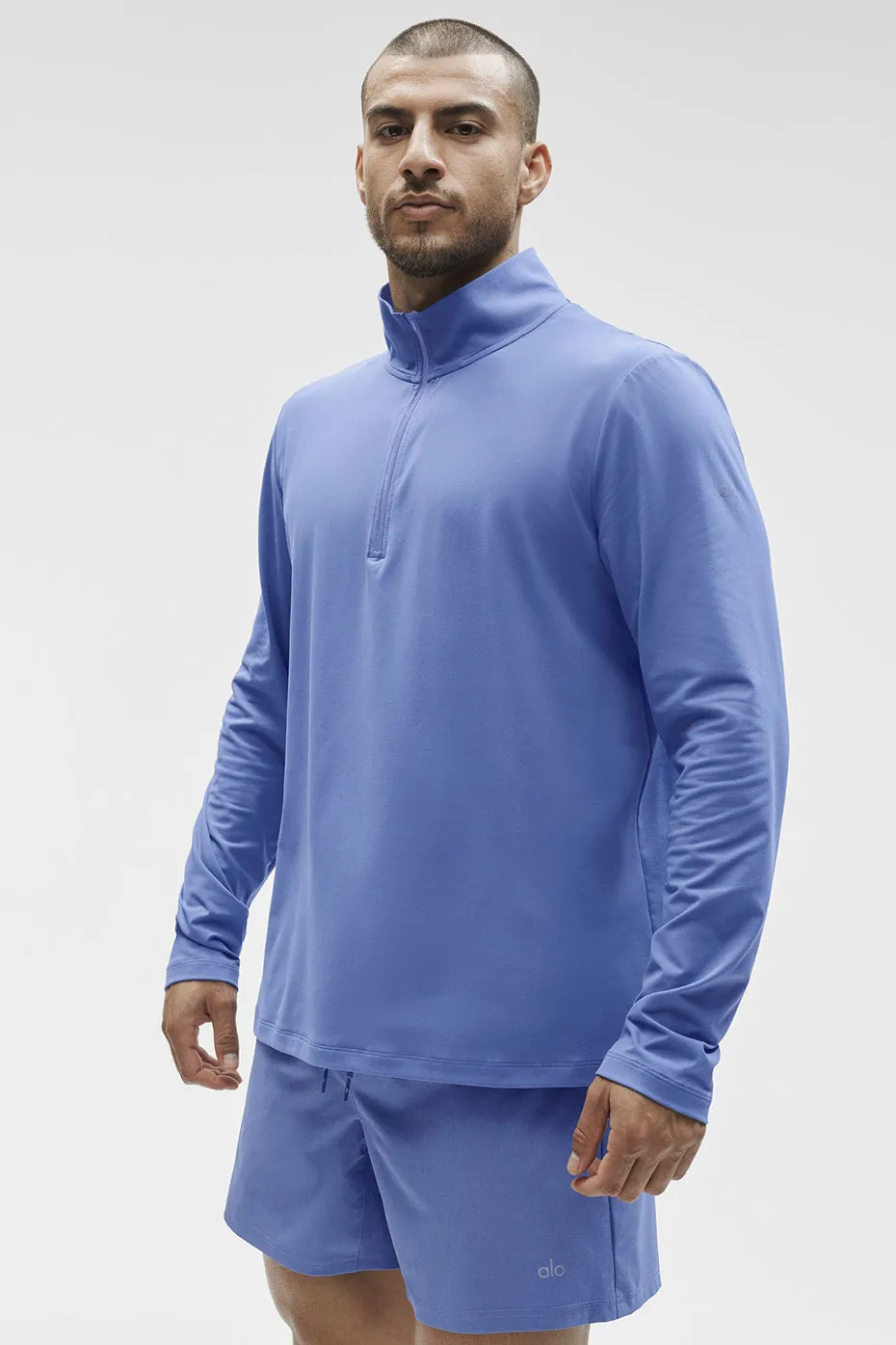 Conquer 1/4 Zip Reform Long Sleeve - Provence Blue sold by Alo Yoga product image thumbnail 4