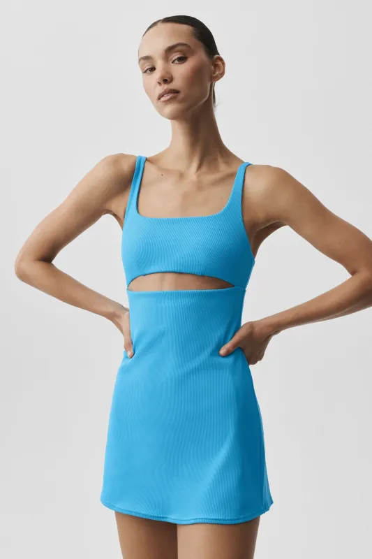 Slice Tennis Dress - Azure Blue made by Alo Yoga