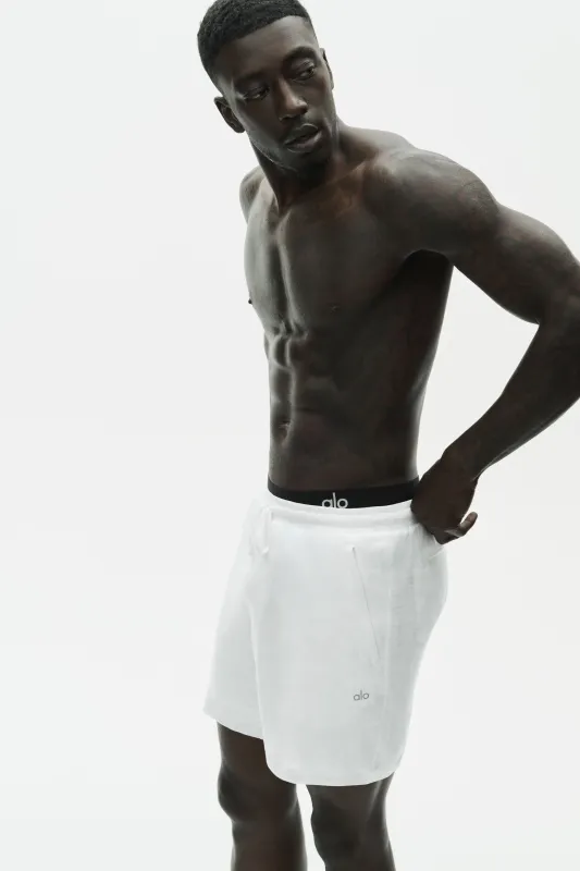 7" Linen Jersey Coastal Short - White made by Alo Yoga
