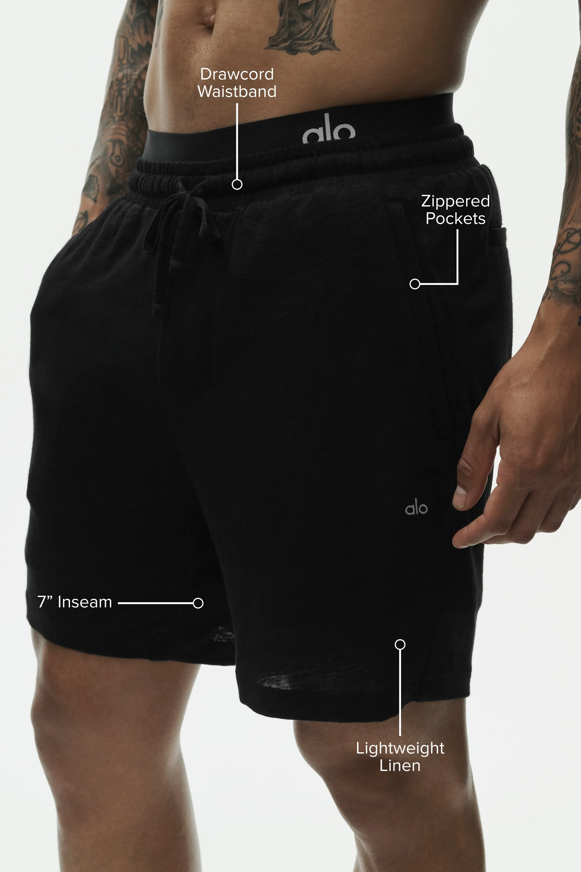 7" Linen Jersey Coastal Short - Black sold by Alo Yoga product image thumbnail 2