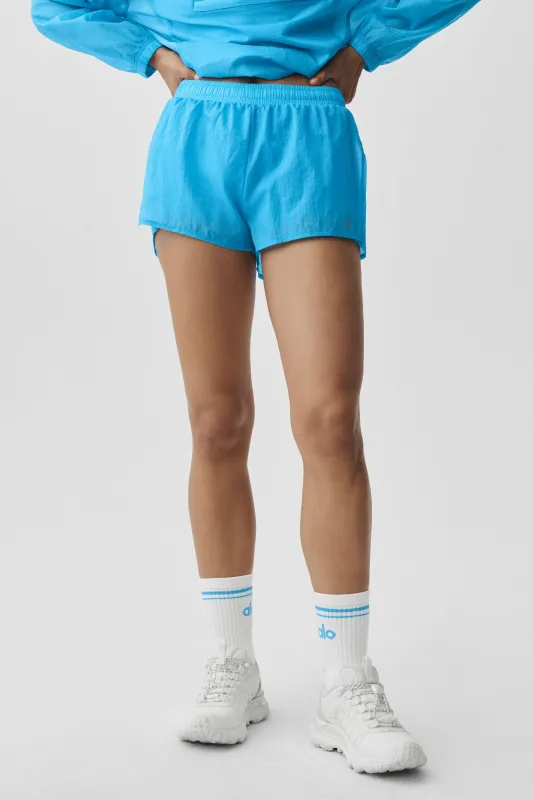 Mid-Rise Go Time Short - Azure Blue made by Alo Yoga