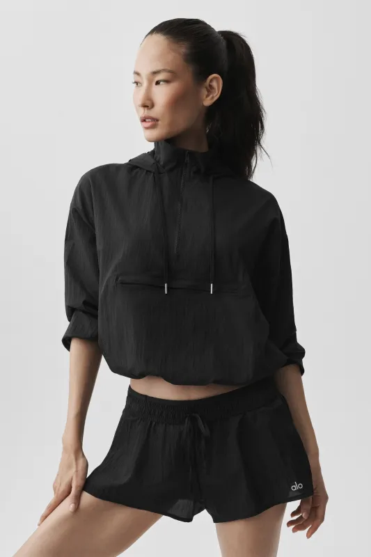 1/4 Zip Go Time Pullover - Black made by Alo Yoga