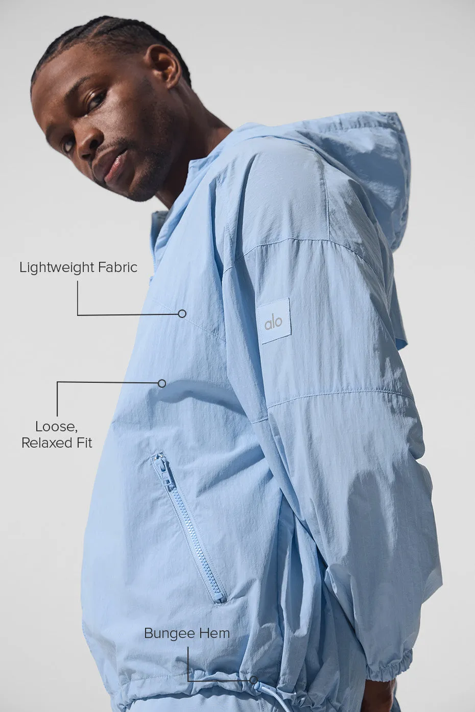 Vantage Nylon Ripstop Track Jacket - Seashell Blue sold by Alo Yoga product image thumbnail 2