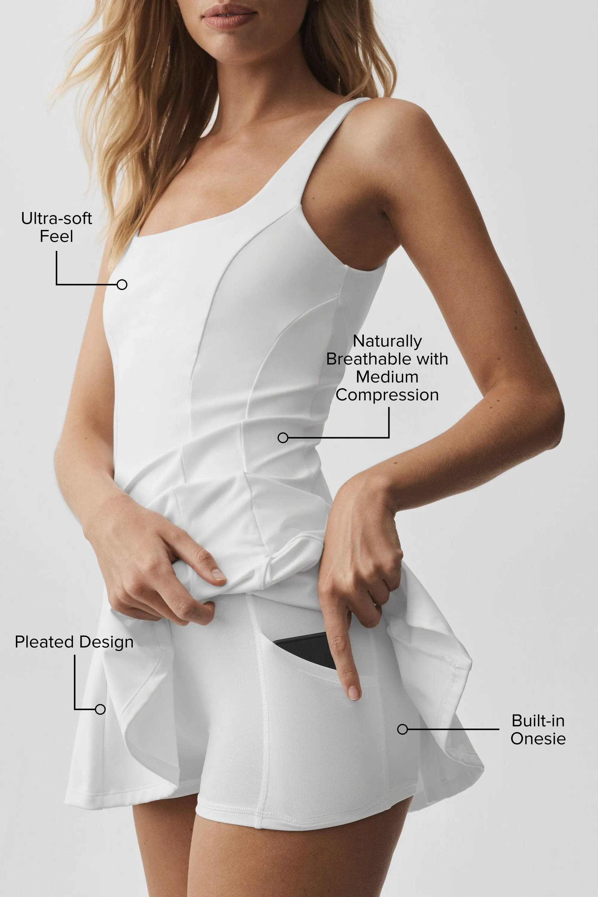 ALO Softsculpt Topspin Tennis Dress - White sold by Alo Yoga product image thumbnail 2