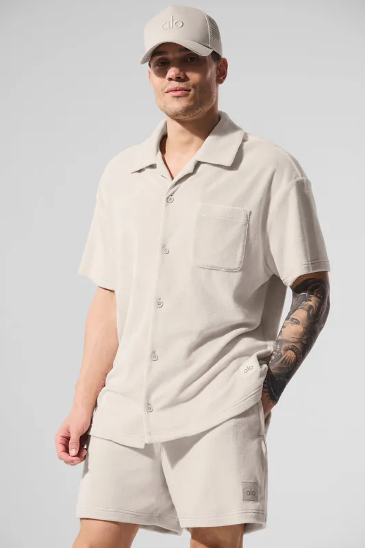 Coastal Terry Button Up - Bone made by Alo Yoga