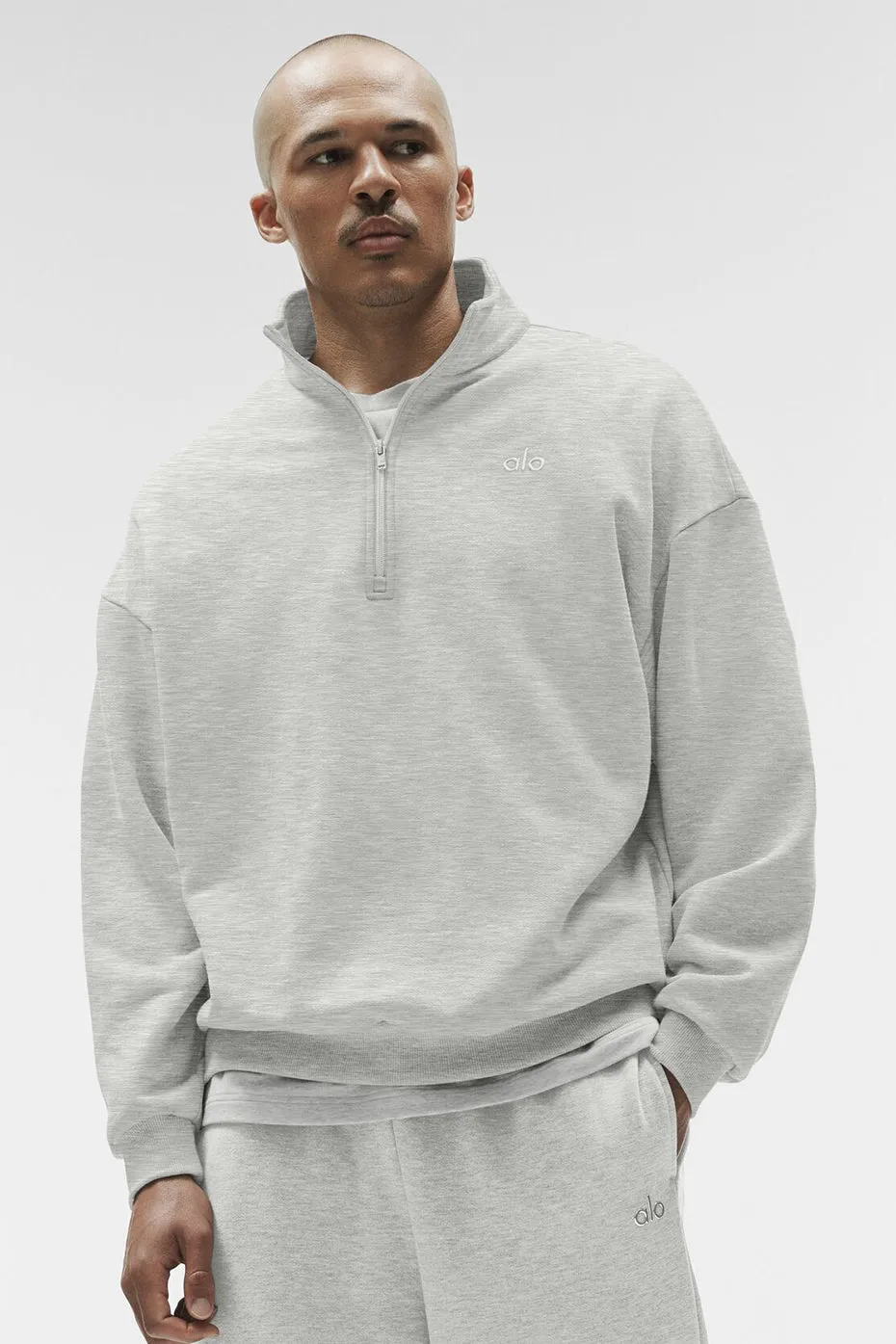 Accolade 1/4 Zip Pullover - White Heather sold by Alo Yoga