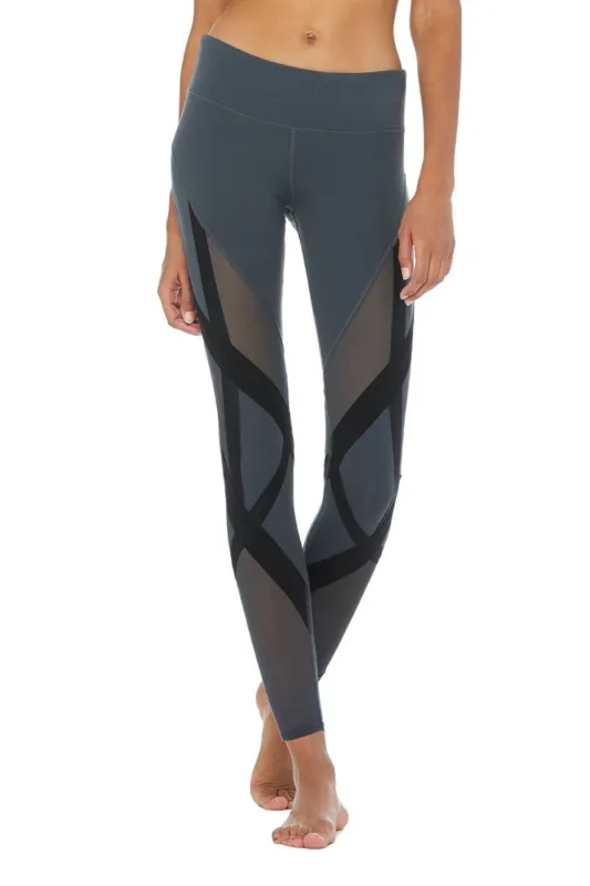 High-Waist Bandage Legging - Anthracite/Black sold by Alo Yoga